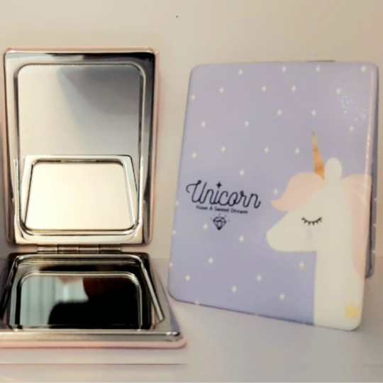 Unicorn inspired compact mirror for your bags