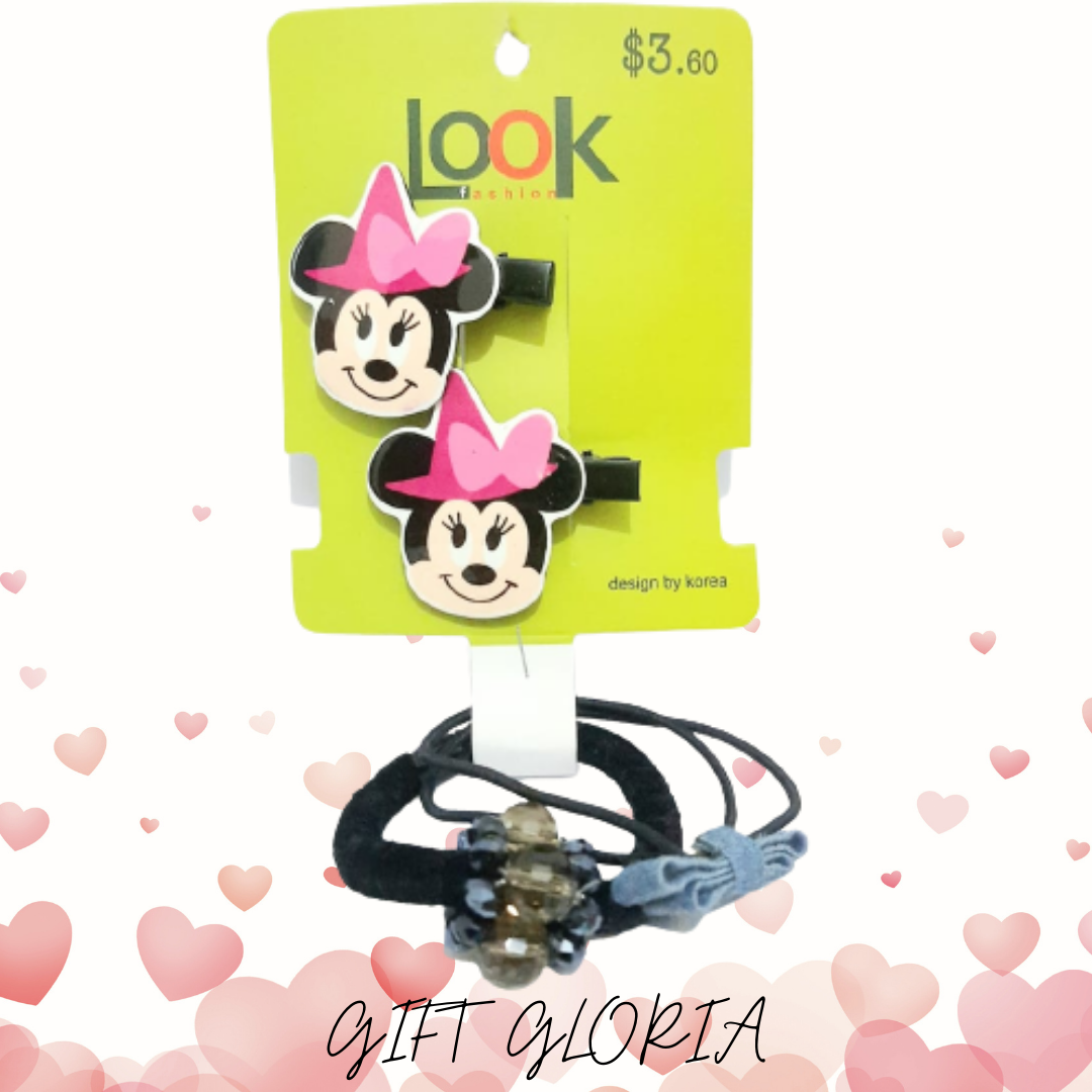 Hair Snap Clips with  Hair ties Set