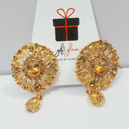 Champagne Oval Plug Earrings