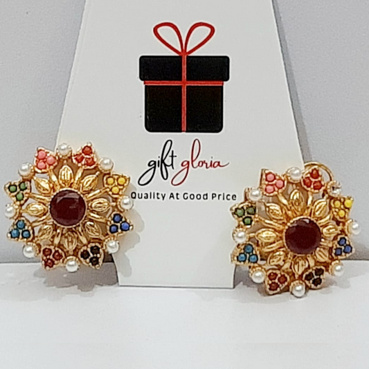 Multi Color Stud Earrings