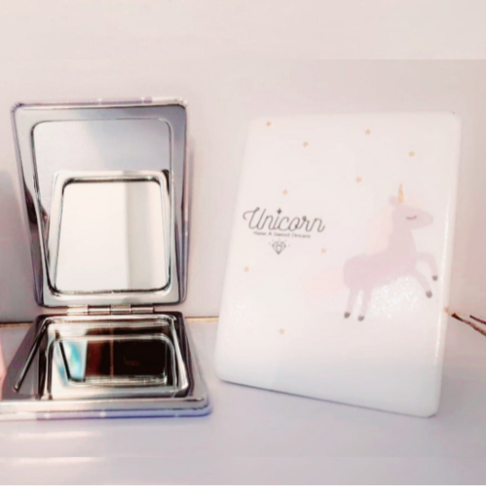Unicorn inspired compact mirror for your bags