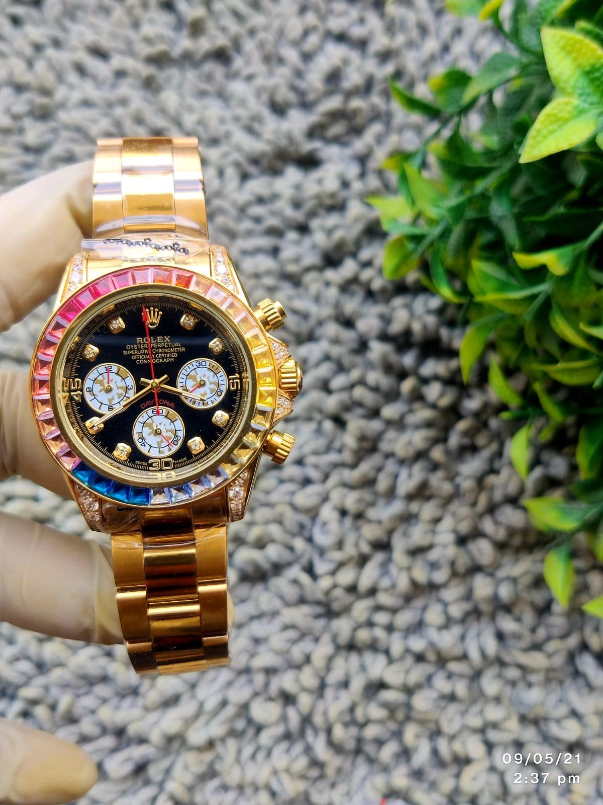 Rolex Daytona Rainbow Gold Collection For Men Master copy