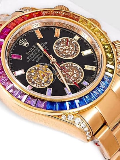 Rolex Daytona Rainbow Gold Collection For Men Master copy