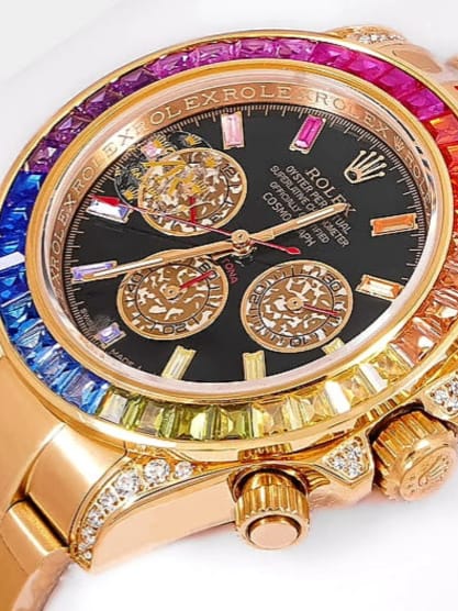 Rolex Daytona Rainbow Gold Collection For Men Master copy