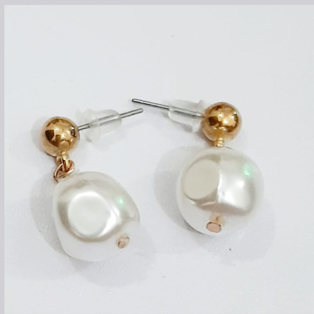 White Pearl Classy Earrings